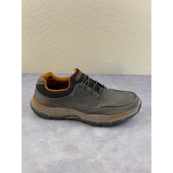 Skechers Relaxed Fit Respected Loleto Bungee Brown Goodyear Shoes Men’s 14
